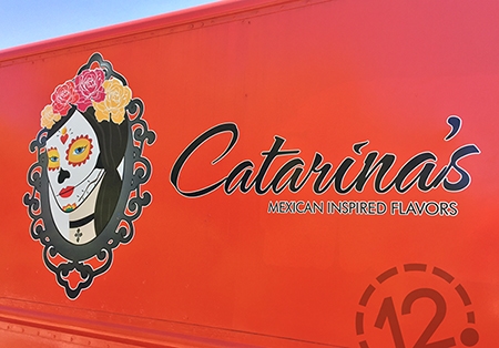Catarina's Mexican Inspired Flavors logo is an integral part of the advertising wrap. 12-Point SignWorks - Franklin, TN