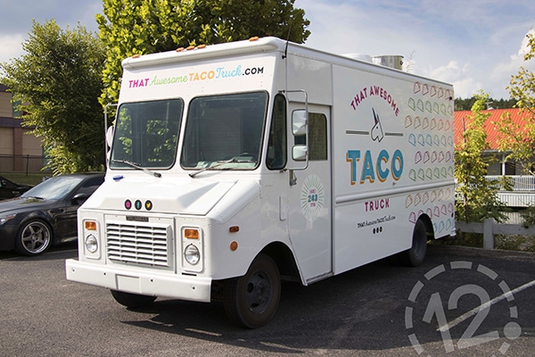 That Awesome Taco Truck has a new custom advertising wrap. 12-Point SignWorks - Franklin, TN