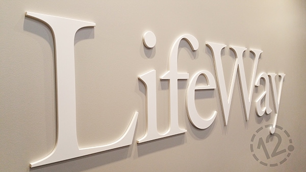 LifeWay's logo sign was created with individual acrylic letters to give it a dimensional effect. 12-Point SignWorks - Franklin, TN