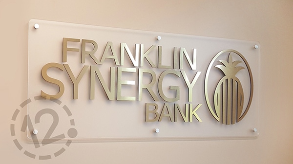 This beautiful sign was also made with brushed gold Rowmark and black acrylic. 12-Point SignWorks - Franklin, TN