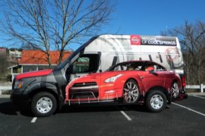 Custom service truck wrap for Nissan of Cool Springs. 12-Point SignWorks - Franklin TN