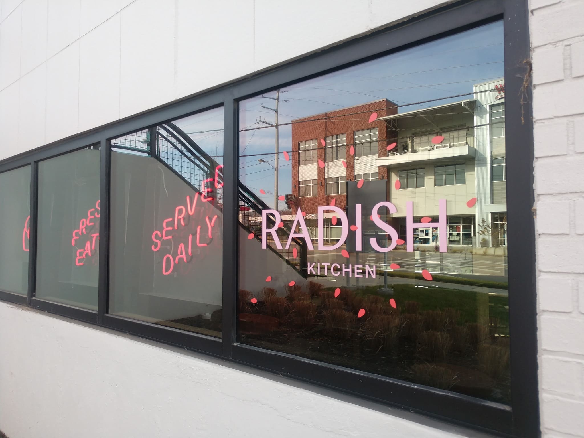 Window Graphic Install for Radish Kitchen/ Design By Madeline Westfall