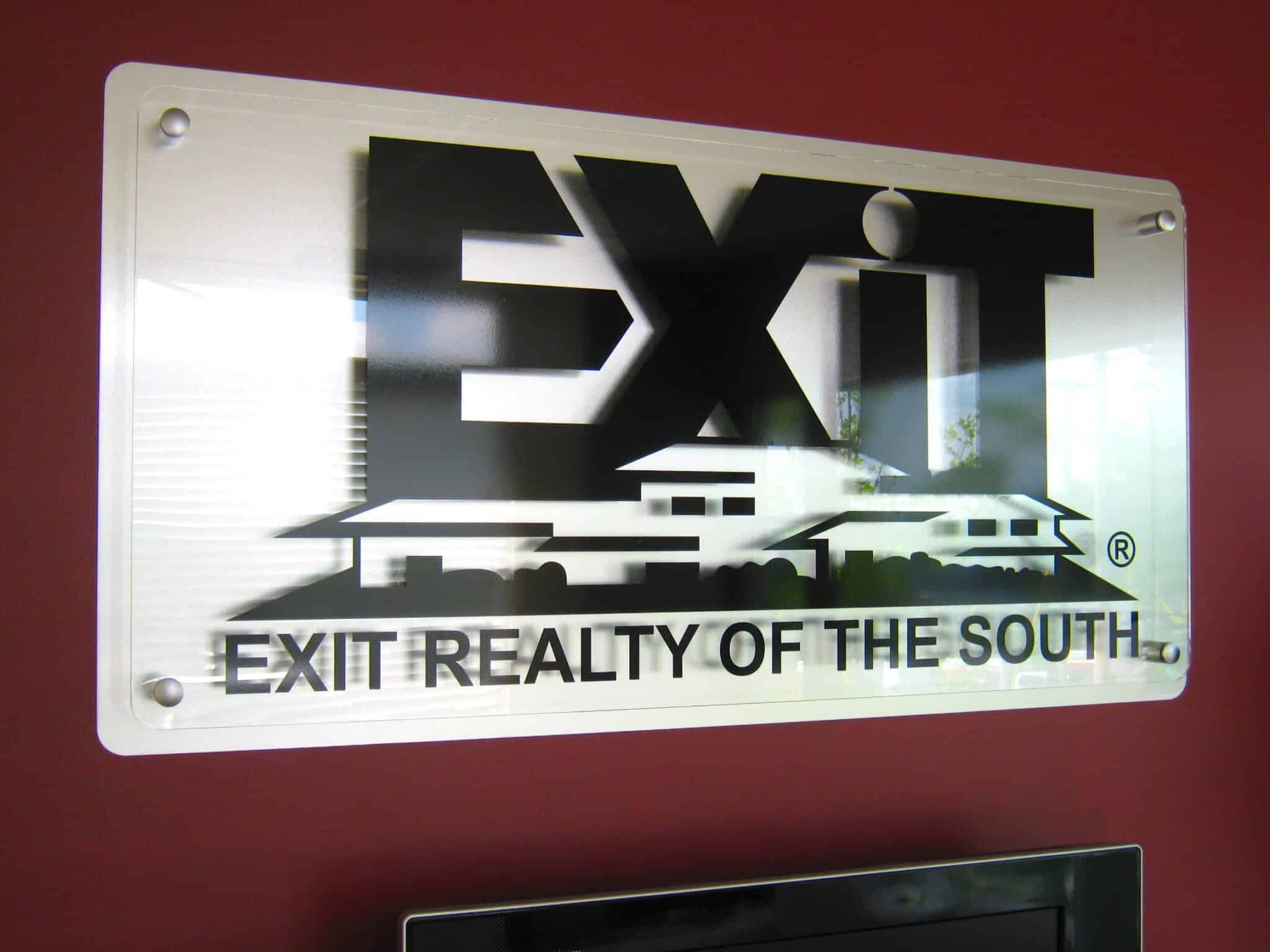 EXIT Realty of the South Dimensional, Acrylic Lobby Sign/ 12-Point SIgnWorks/ Smyrna TN