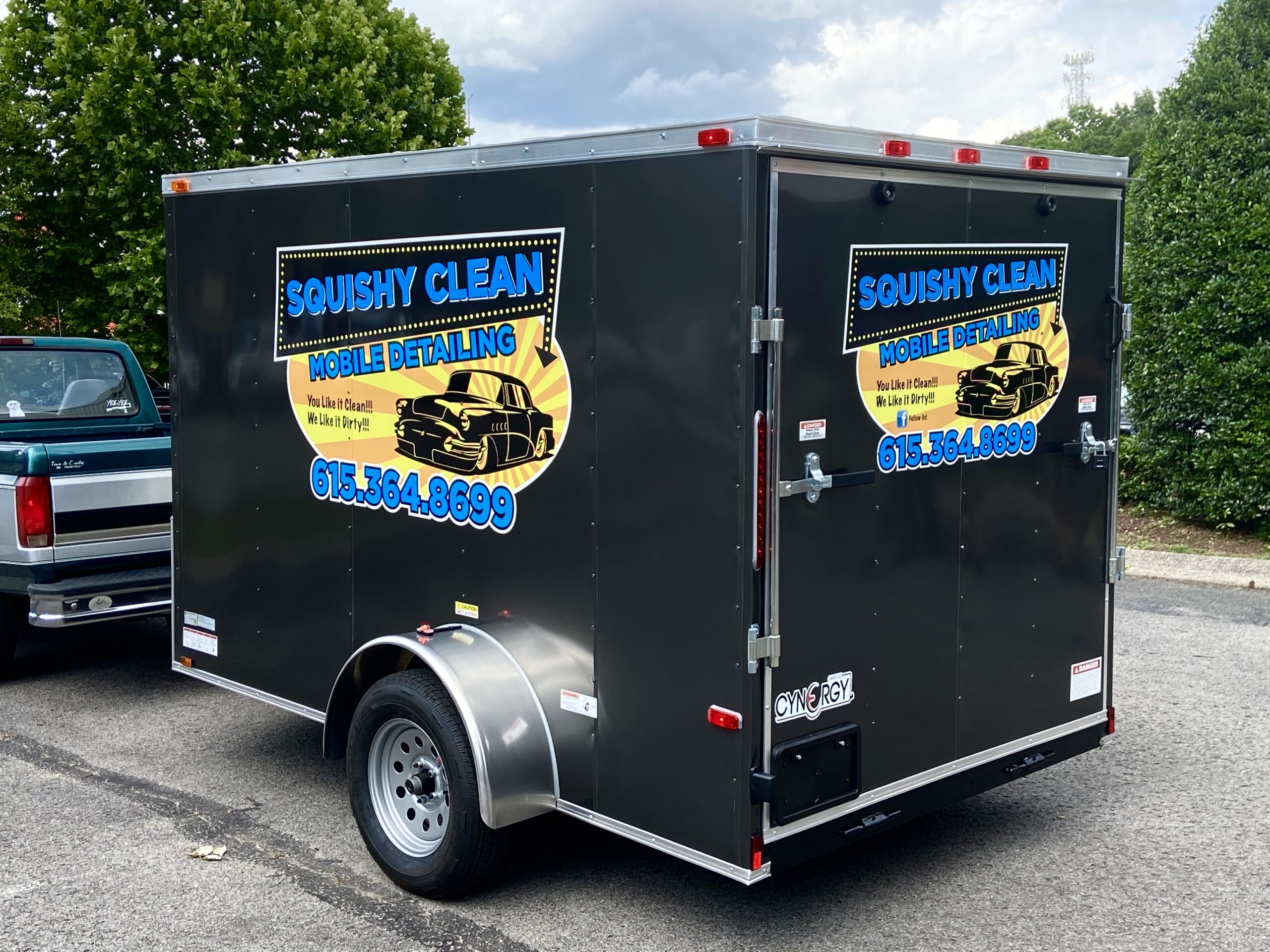 Trailer Decals for Squishy Clean Mobile Detailing: Installed by 12-Point SignWorks/ Franklin, TN