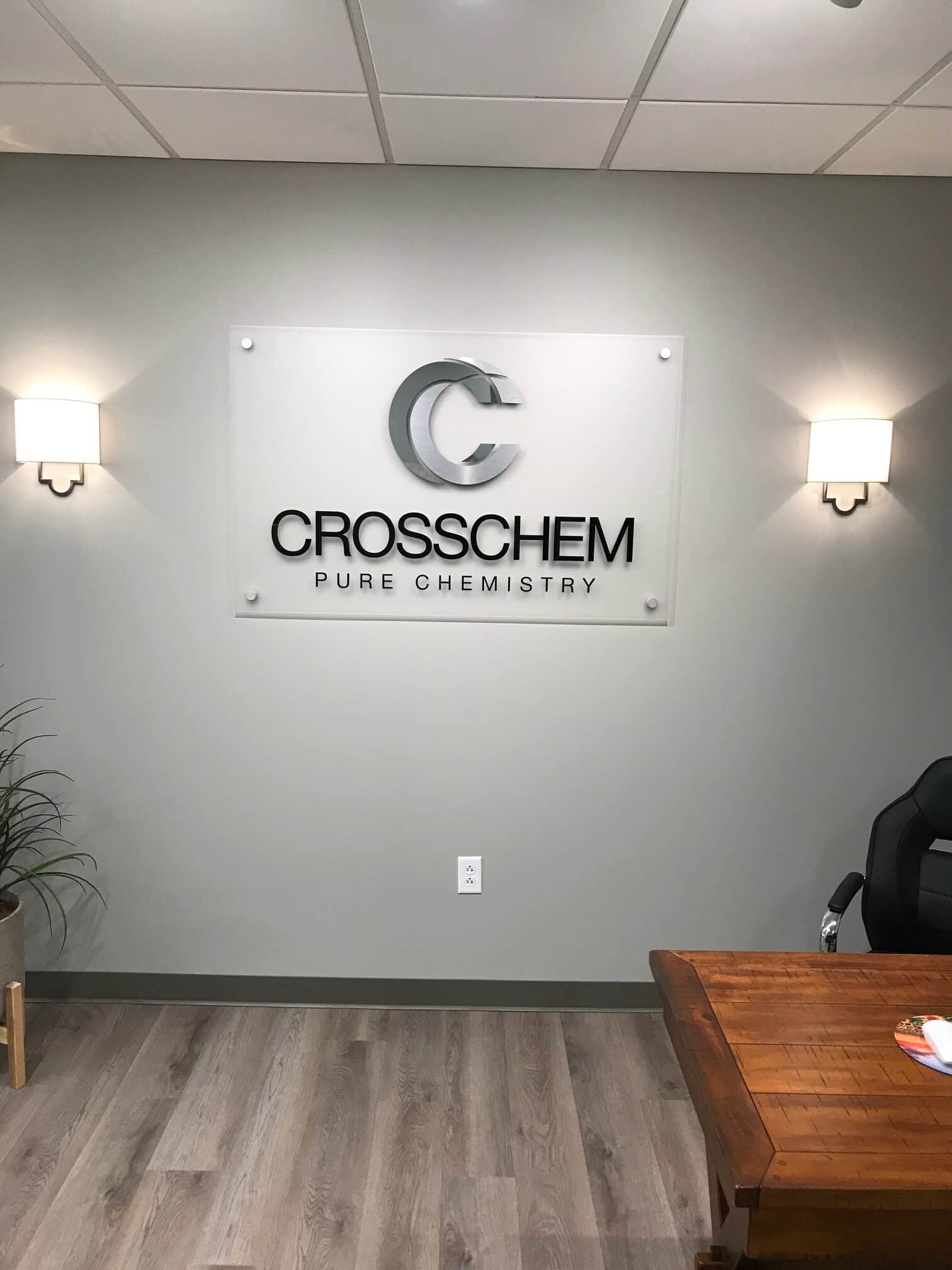 21967 - Custom Acrylic Lobby Logo Sign for CrossChem in Nashville, TN/ 12-Point Signworks