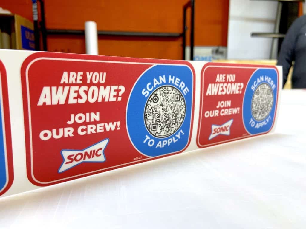 Custom Menu Board Decals/ Hiring Decals for Sonic Drive-In Franklin, TN/ 12-Point SignWorks