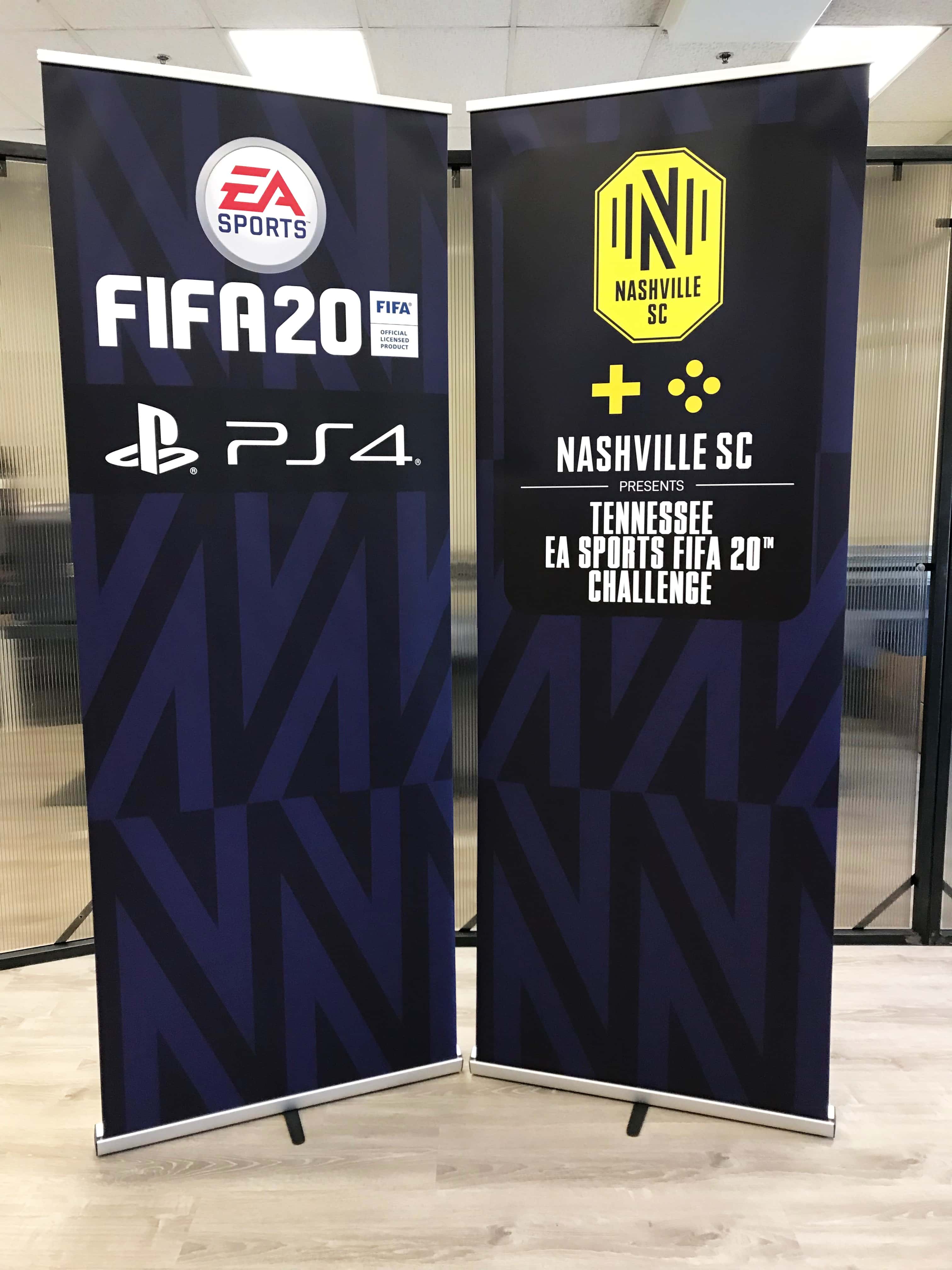 Custom Retractable Banners for the Nashville Soccer Club by 12-Point SignWorks in Franklin, TN.