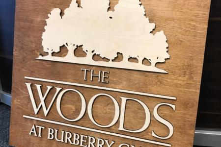 Dimensional Wood Sign for The Jones Company in Nashville/ 12-Point SignWorks/ Birch Wood