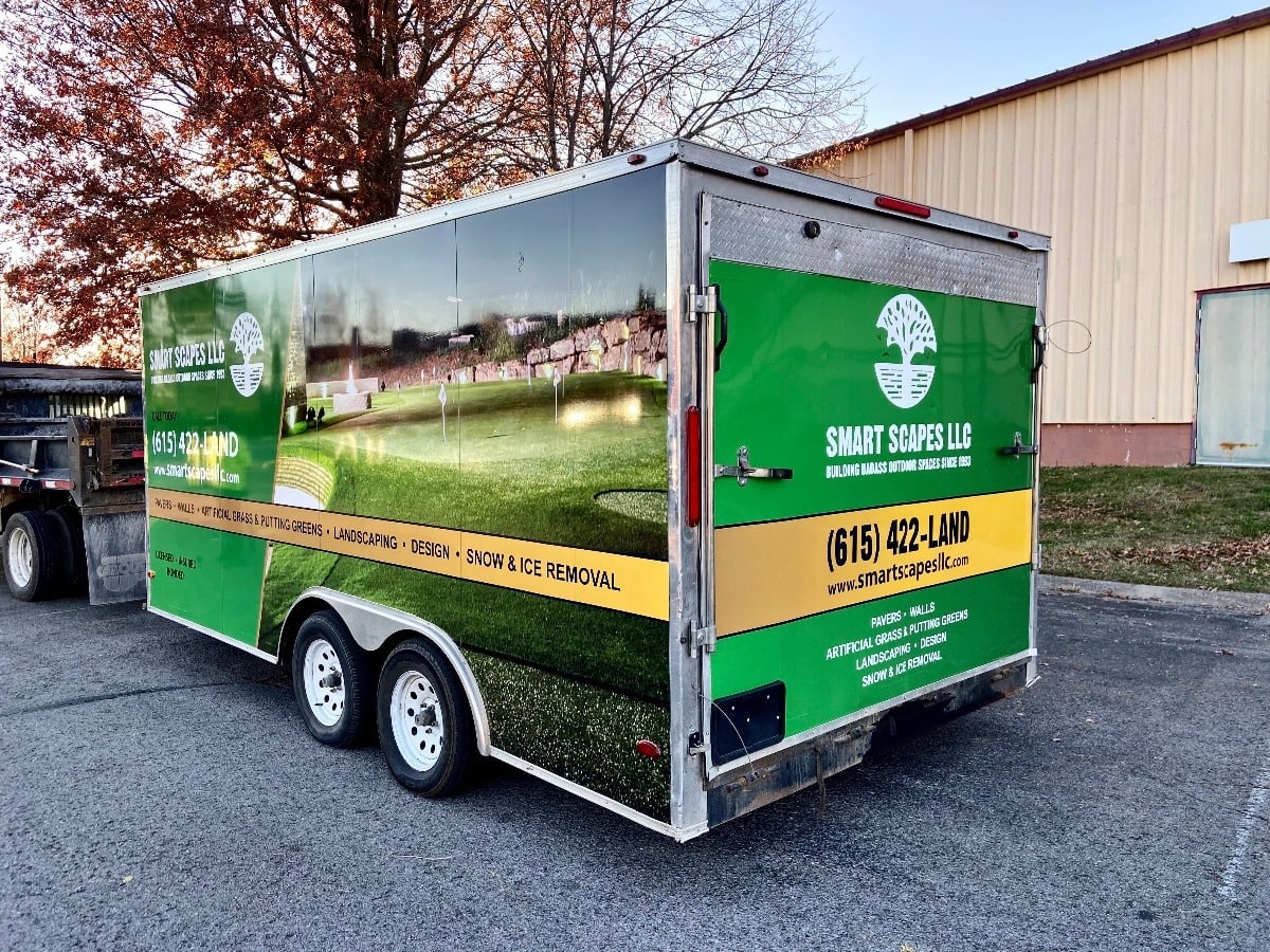 Trailer Wrap Installed by 12-Point SignWorks for Smart Scapes LLC in Nashville TN