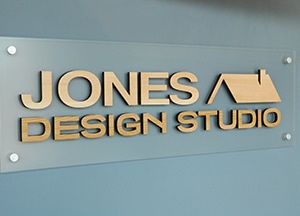 Jones Design Studio Lobby Logo Sign