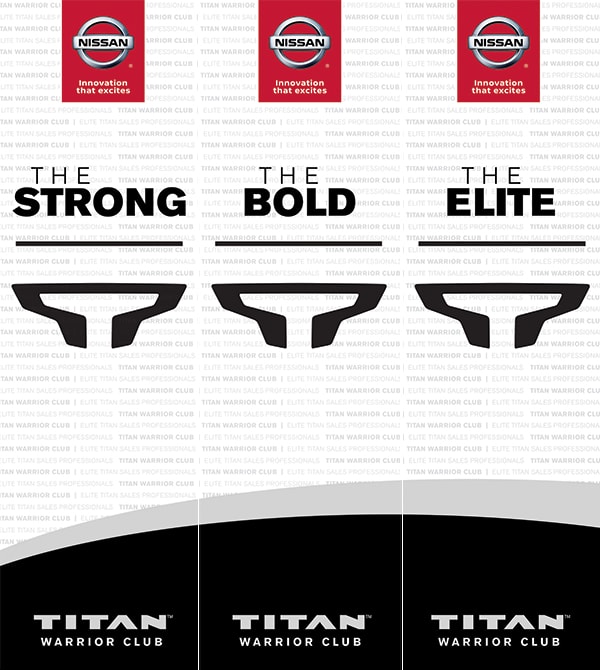 This is a rendering of three of the six banners we designed and printed for the Nissan TITAN Warrior awards ceremony. 12-Point SignWorks - Franklin, TN