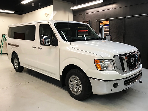 This is 3-D Technology's plain white van before the new van wrap was installed. 12-Point SignWorks - Franklin, TN