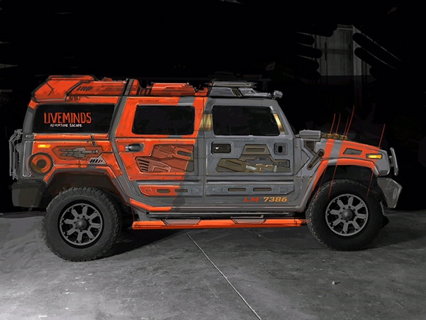 JMC created this original concept drawing for the Liveminds Hummer H2. 12-Point SignWorks - Franklin, TN