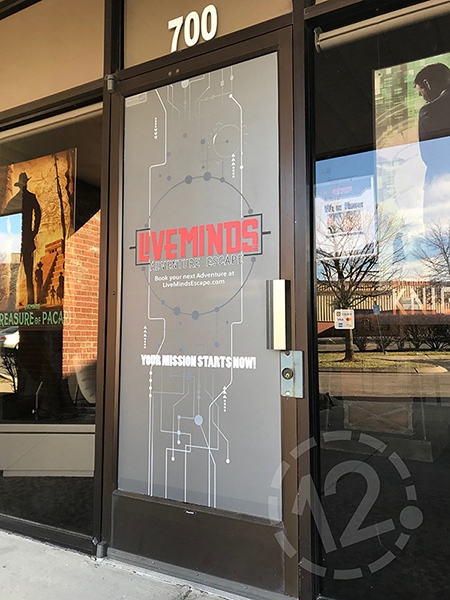 JMC provided the artwork for this beautiful etched glass vinyl. 12-Point SignWorks - Franklin, TN