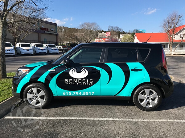 Partial wrap for Genesis Glass & Mirror. 12-Point SignWorks - Franklin, TN