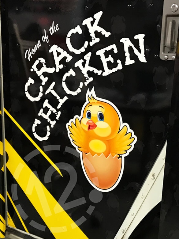 Here's the fun Crack Chicken graphic in the Fresh Fish & Fry food truck wrap! 12-Point SignWorks - Franklin, TN
