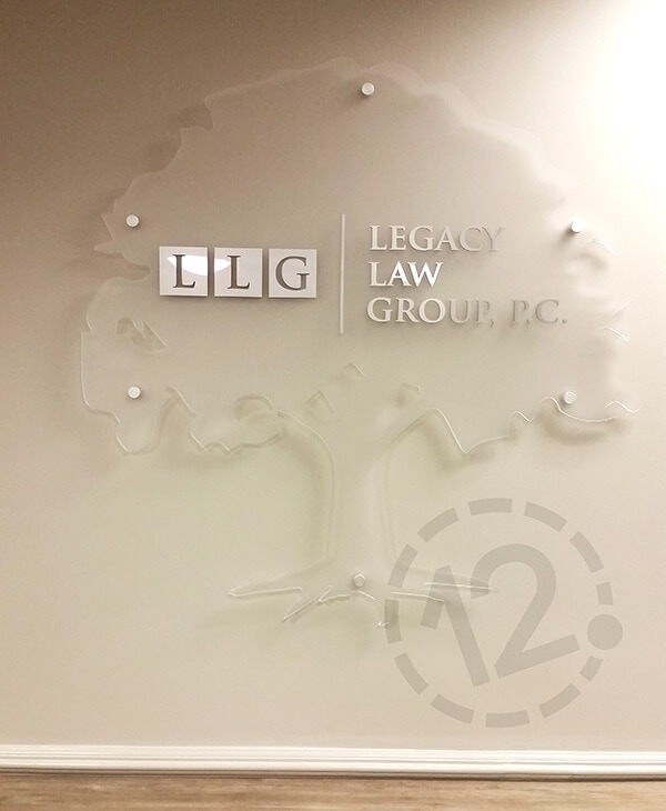 Dimensional Sign on Frosted Acrylic Panel by 12-Point SignWorks - Franklin, TN