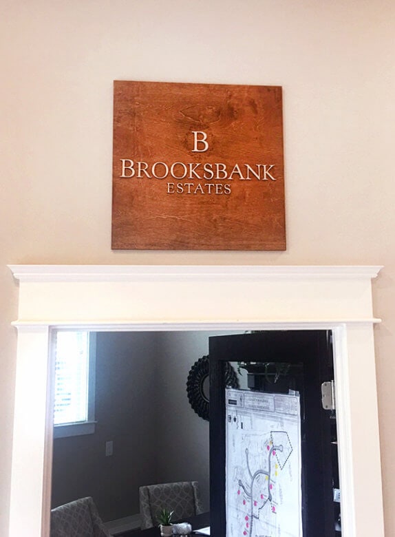 Custom dimensional wood sign for Brooksbank Estates in Nolensville, TN. 12-Point SignWorks - Franklin, TN