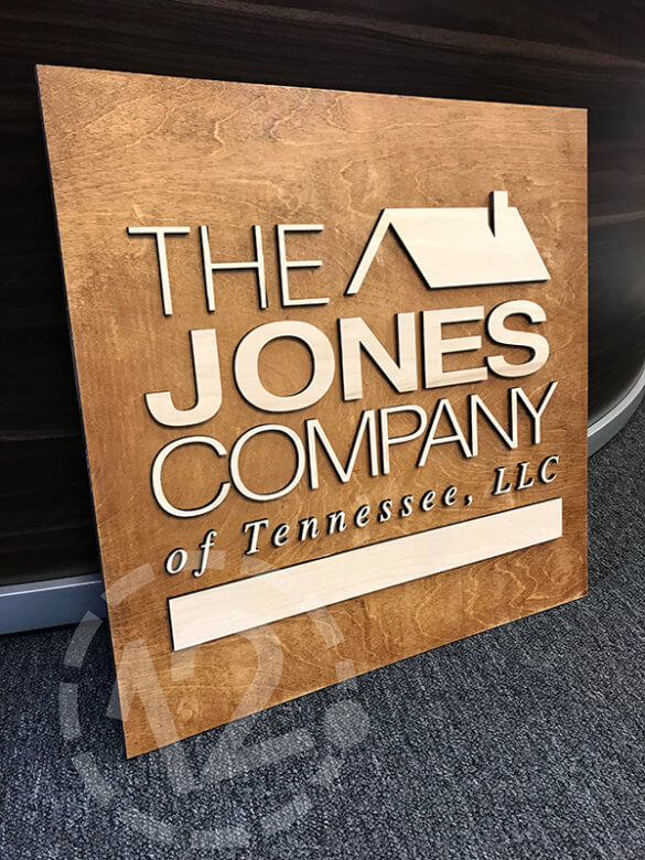 Custom Dimensional Wood Sign for The Jones Company. 12-Point SignWorks - Franklin, TN