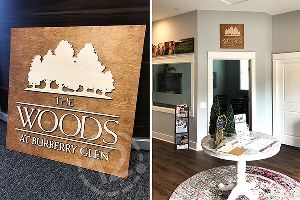 Custom dimensional wood sign for The Woods at Burberry Glen in Nolensville, TN. 12-Point SignWorks - Franklin, TN