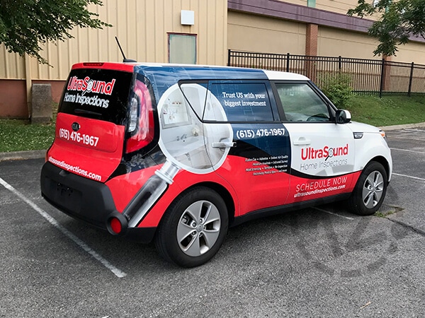 Advertising Wrap for Ultrasound Home Inspections. 12-Point SignWorks - Franklin, TN