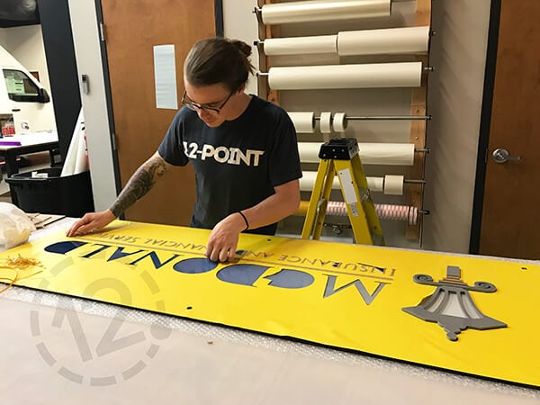 McDonald Insurance & Financial Services Dimensional Logo Sign - Fabrication Process. 12-Point SignWorks - Franklin, TN