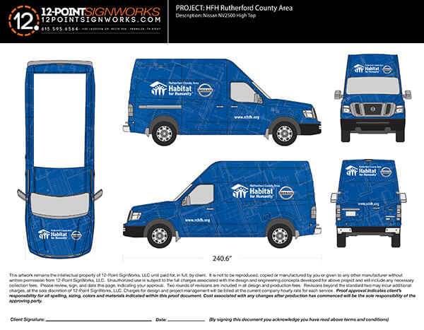 Proof for Rutherford County Habitat for Humanity's NV Wrap. 12-Point SignWorks - Franklin, TN