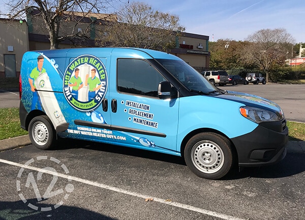 Van wrap for The Hot Water Heater Guys. 12-Point SignWorks - Franklin, TN
