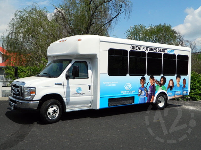 Custom bus wrap for The Girls & Boys Club of Middle Tennessee by 12-Point SignWorks in Franklin, TN.