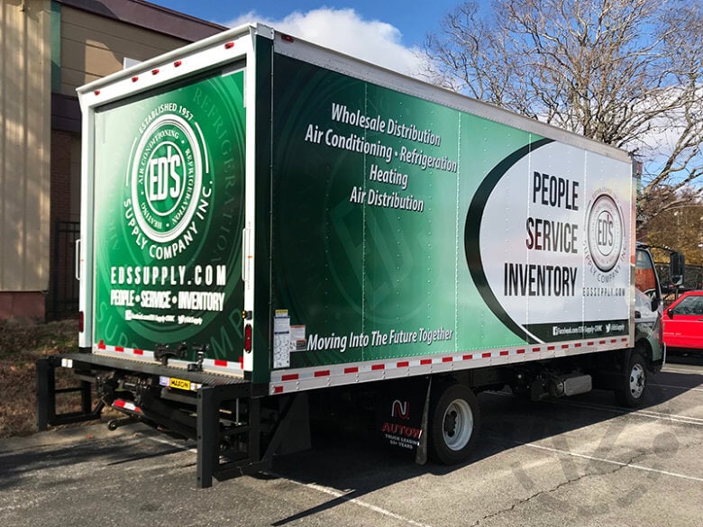Box Truck Wrap for Ed's Supply by 12-Point SignWorks in Franklin, TN.