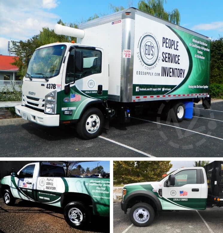 Fleet Wraps for Ed's Supply by 12-Point SignWorks in Franklin, TN.