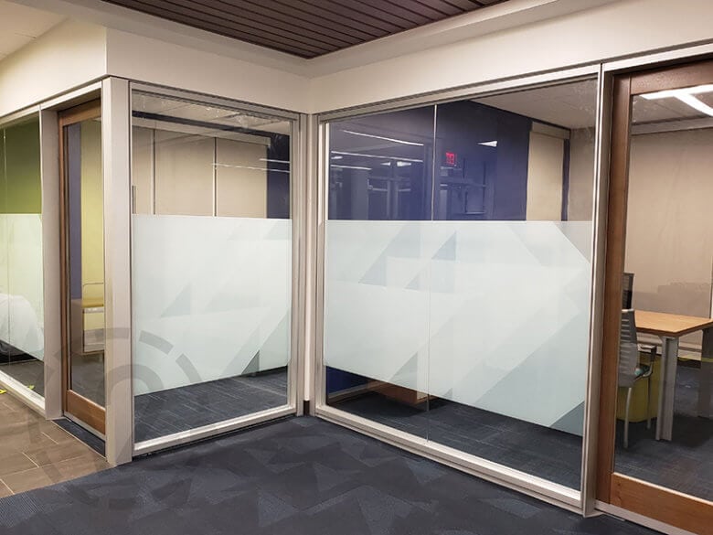 Privacy window vinyl for Chartway Federal Credit Union in Grantsville, UT by 12-Point SignWorks.