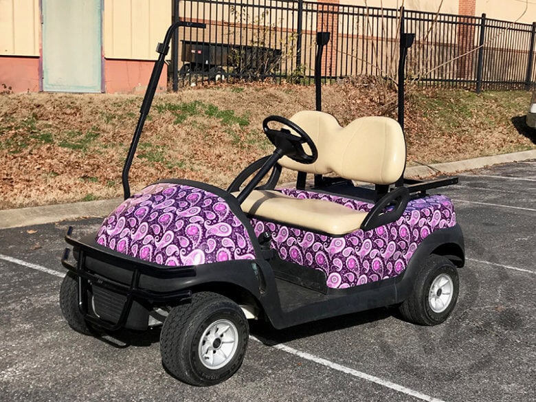Custom golf cart wrap by 12-Point SignWorks in Franklin, TN.