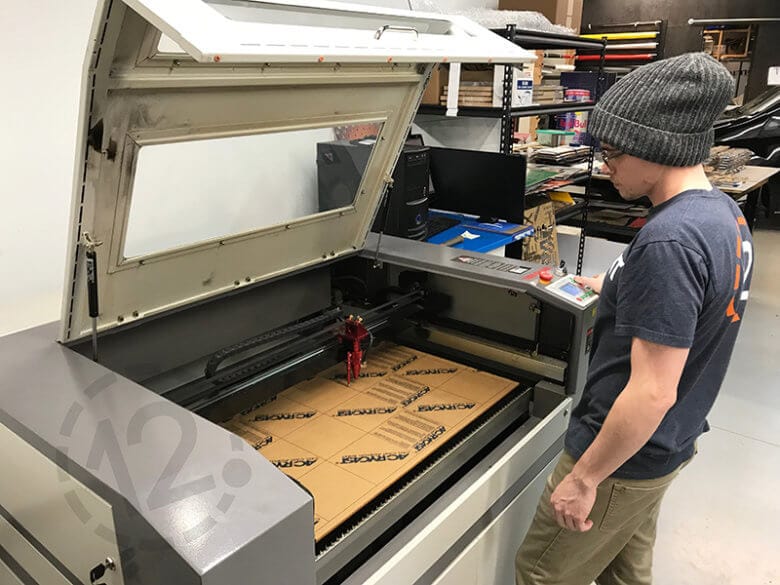 Setting up the Laser Cutter at 12-Point SignWorks in Franklin, TN.