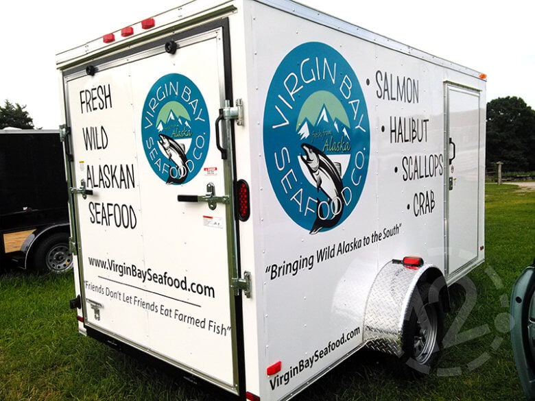 Trailer Graphics for Virgin Bay Seafood Company by 12-Point SignWorks in Franklin, TN.