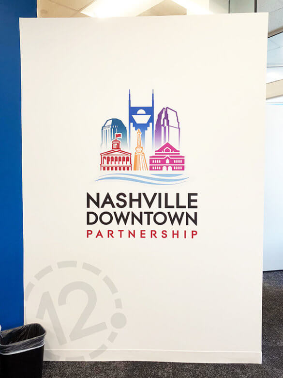 Custom Wall Graphic for the Nashville Downtown Partnership by 12-Point SignWorks in Franklin, TN.