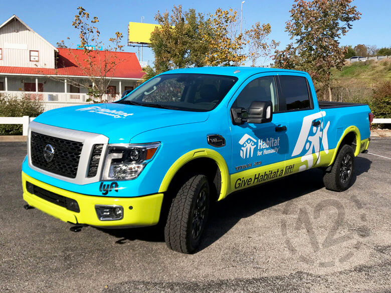 Truck wrap for the Habitat for Humanity of Greater Nashville by 12-Point SignWorks.