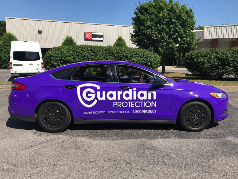 Carvertise Wrap for Guardian Protection installed by 12-Point SignWorks in Franklin, TN.