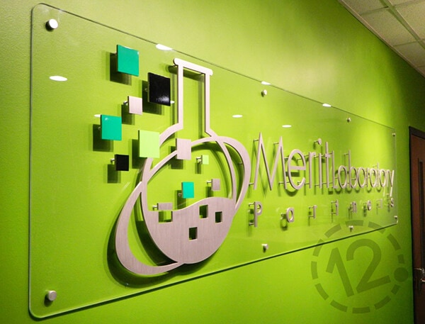 Dimensional sign for Merit Laboratory in Franklin, TN by 12-Point SignWorks.