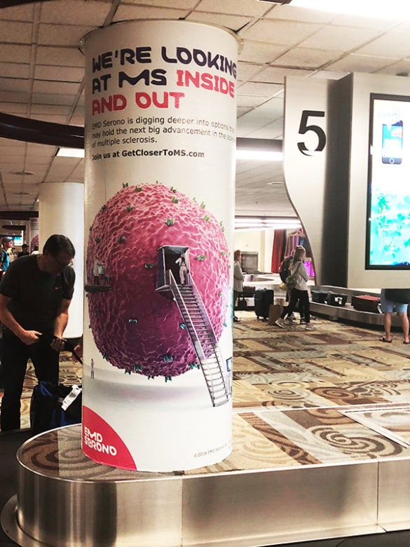 Column wrap installed for Associated Graphics at the Nashville International Airport by 12-Point SignWorks.