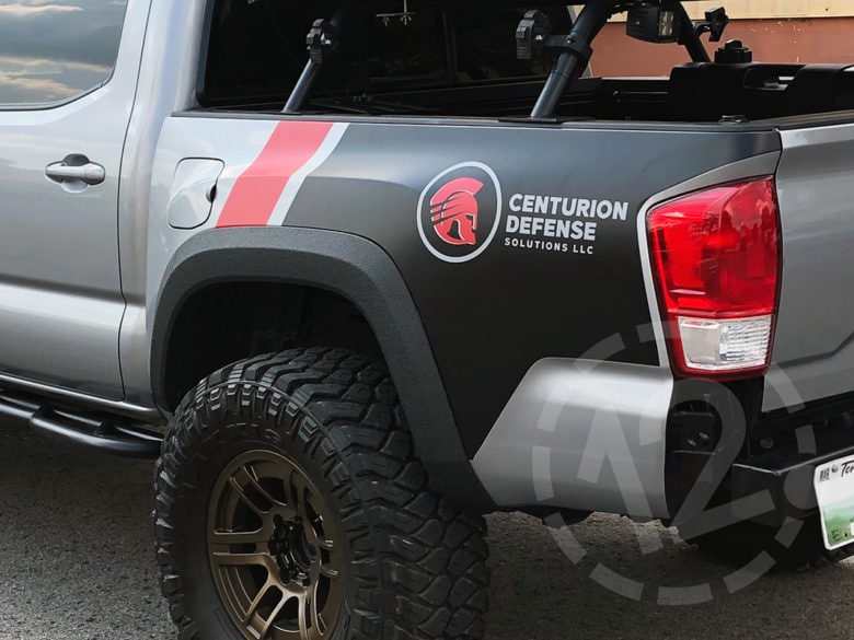 Partial wrap for Centurion Defense Solutions in Franklin, TN by 12-Point SignWorks.