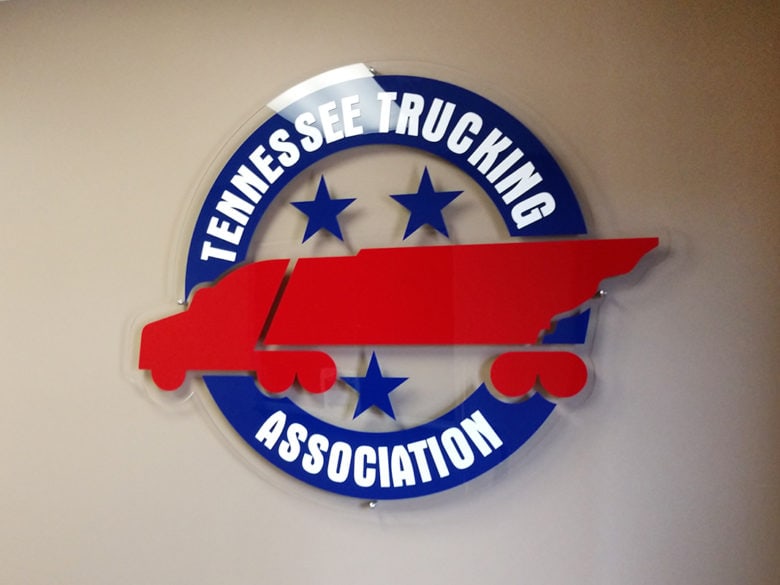 Tennessee Trucking Association sign for M&W Logistics Group by 12-Point SignWorks in Franklin, TN.