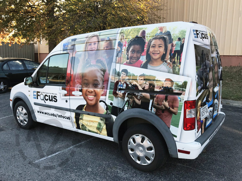 Williamson County Schools InFocus vehicle wrap by 12-Point SignWorks in Franklin, TN.