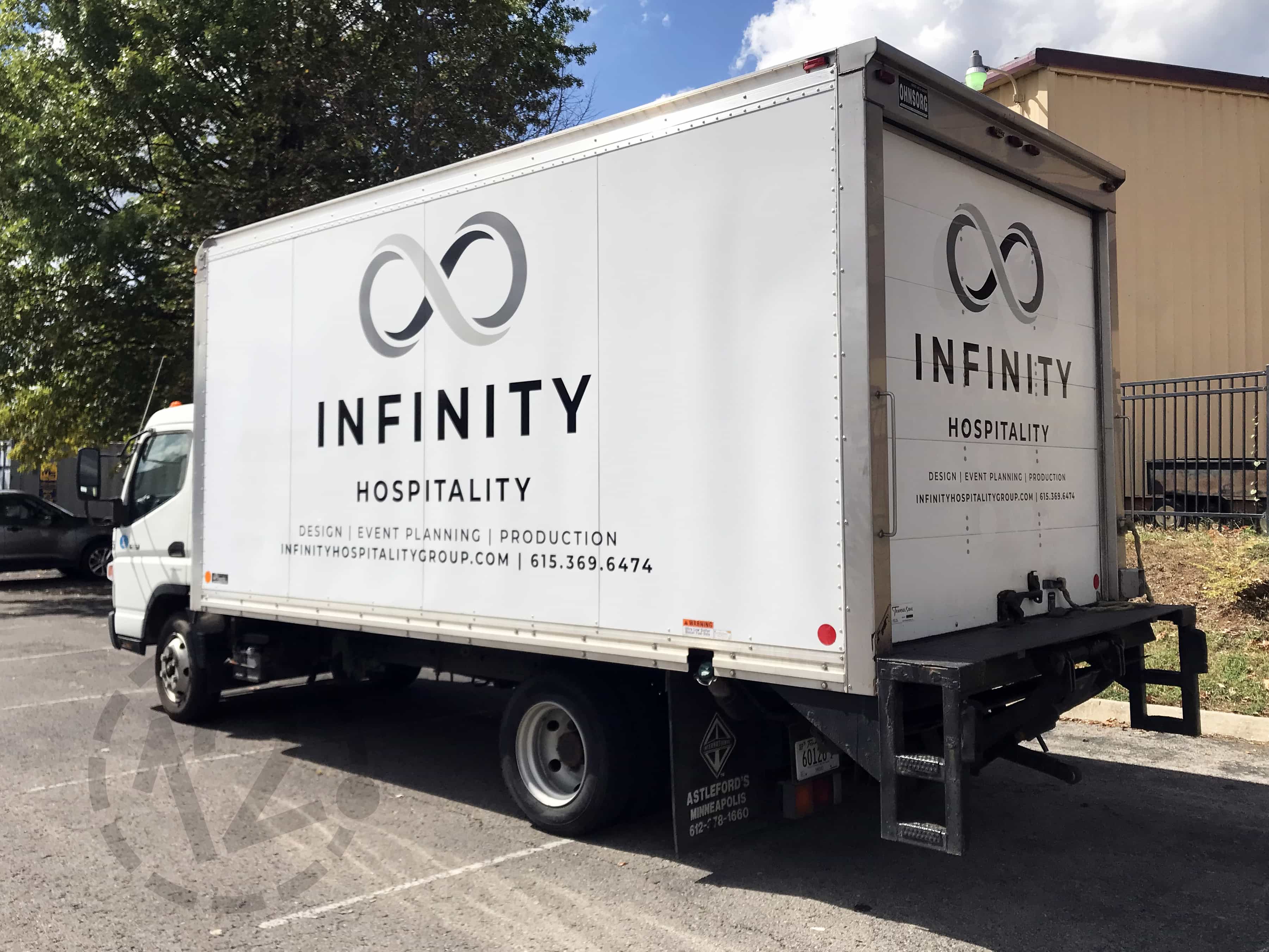 Rebrand/Updated Fleet Graphics for Infinity Hospitality installed by 12-Point SignWorks