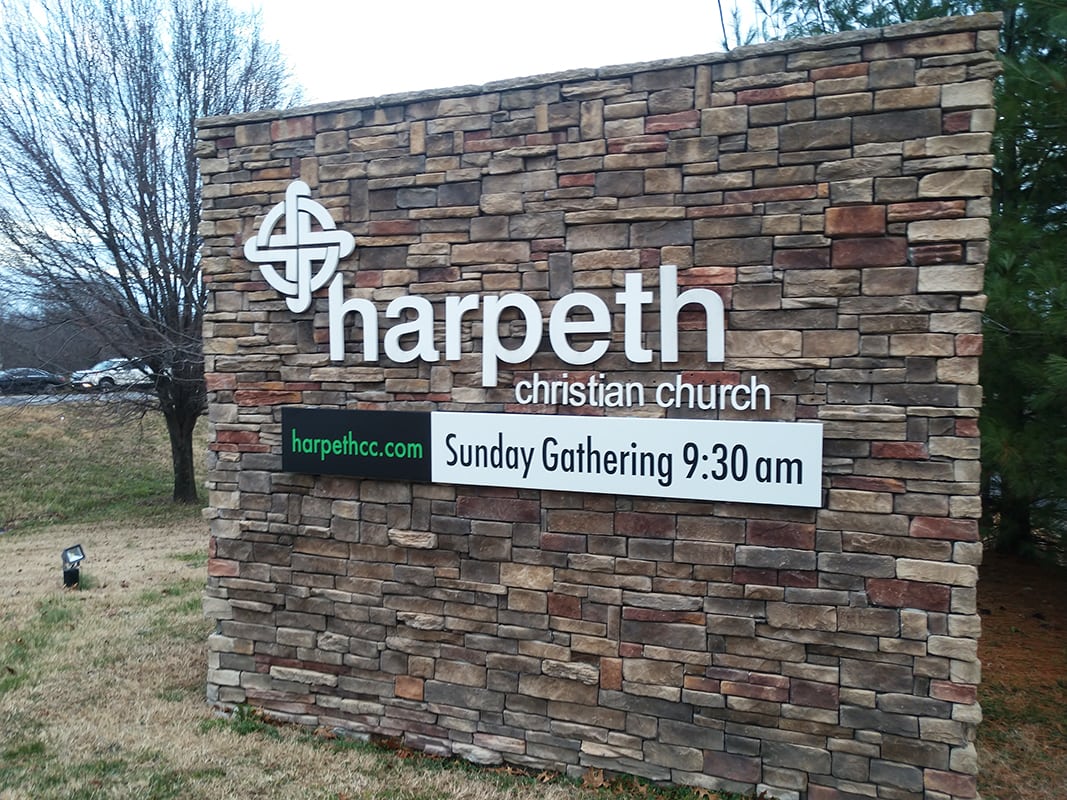 Logo Installation for Harpeth Christian Church, by 12-Point SignWorks