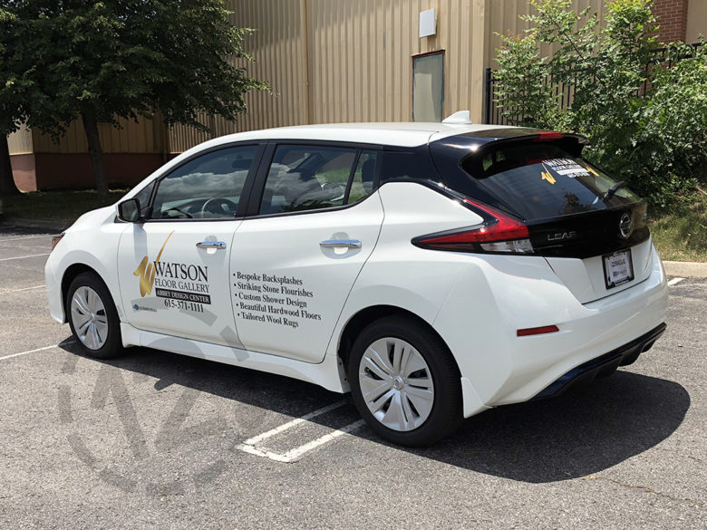 Custom vehicle graphics for Watson Floor Gallery in Brentwood, TN by 12-Point SignWorks.