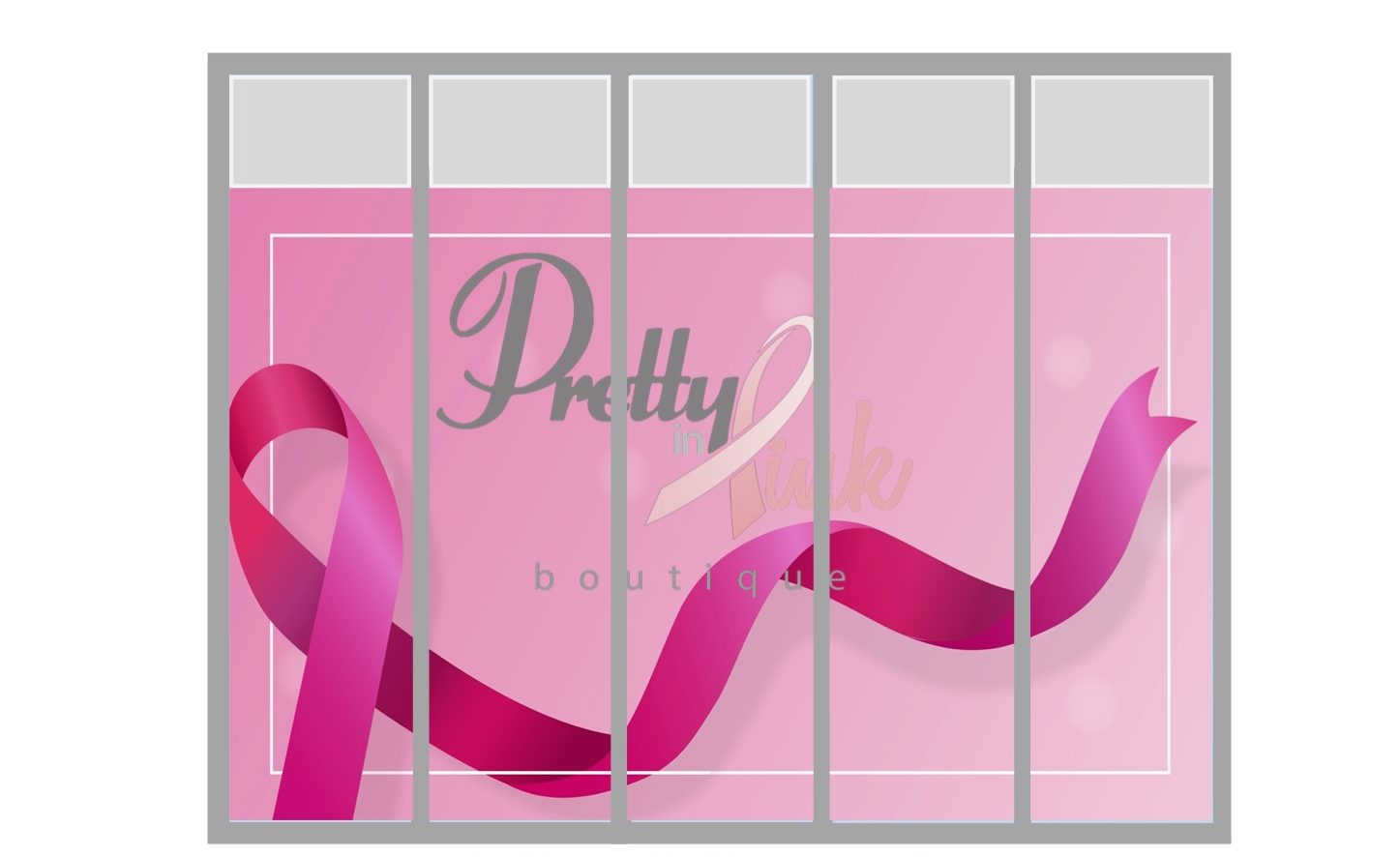 Approved Concept of the Wall Graphic Used to Enhance the Pretty in Pink Boutique Brand