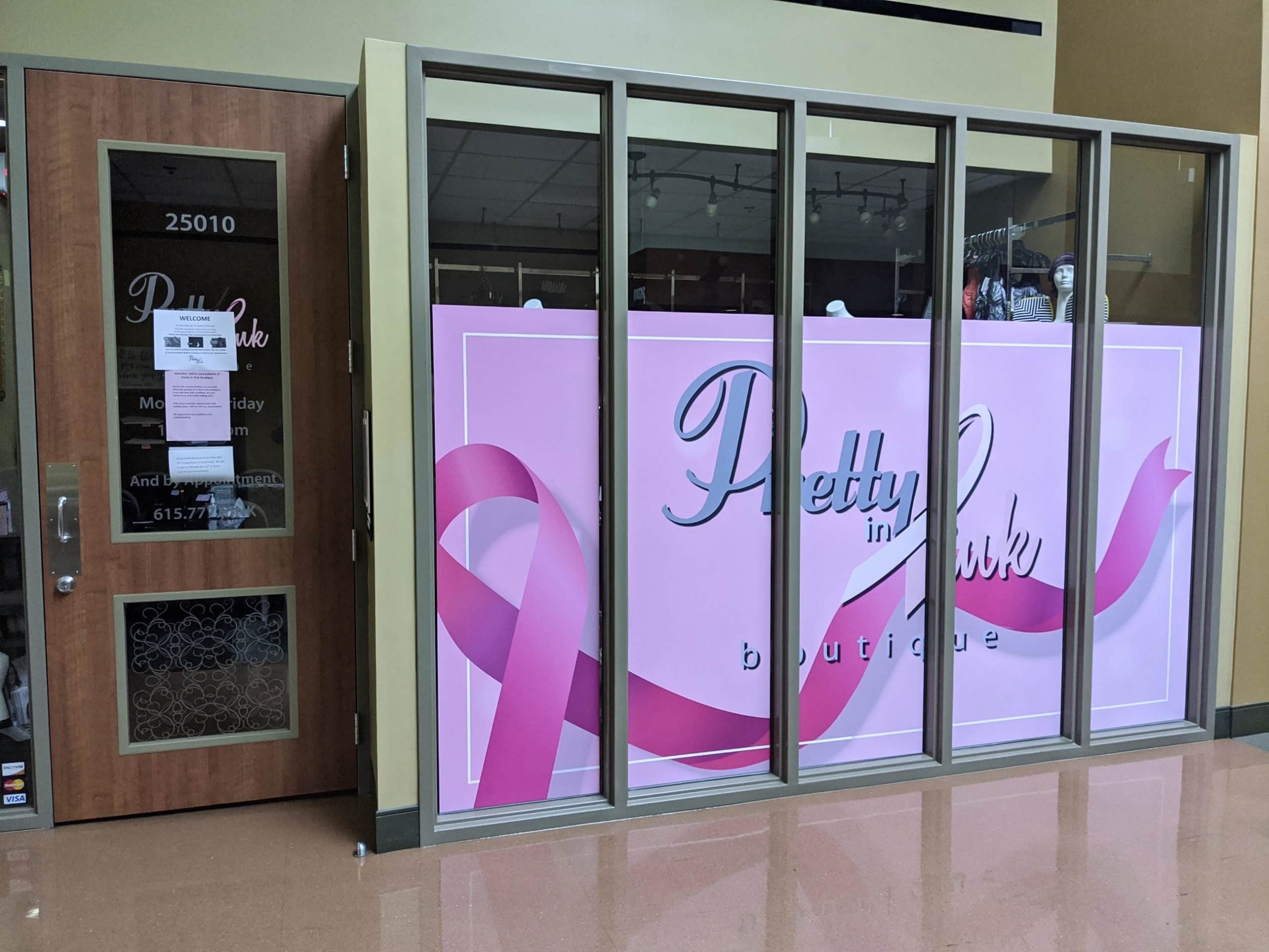 Window Graphics for Pretty in Pink Boutique by 12-Point SignWorks