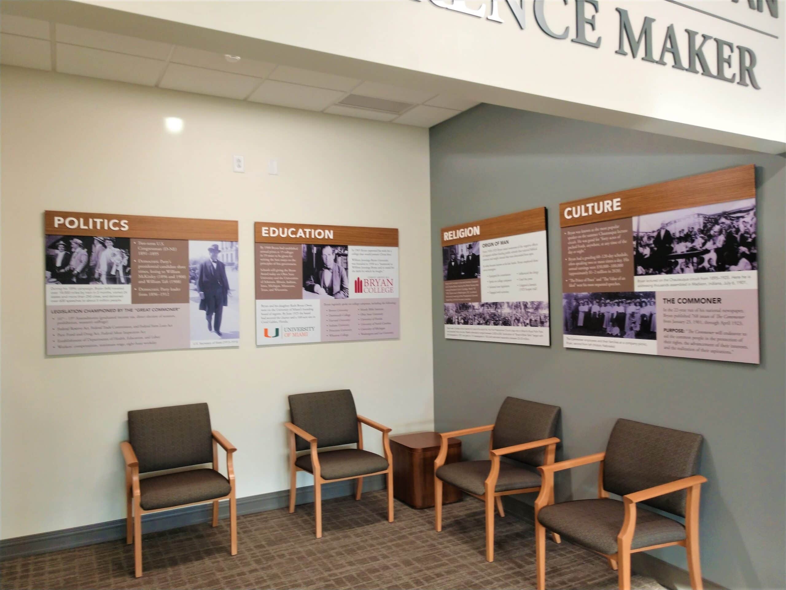 Informational Boards fabricated and installed by 12-Point SignWorks for Bryan College
