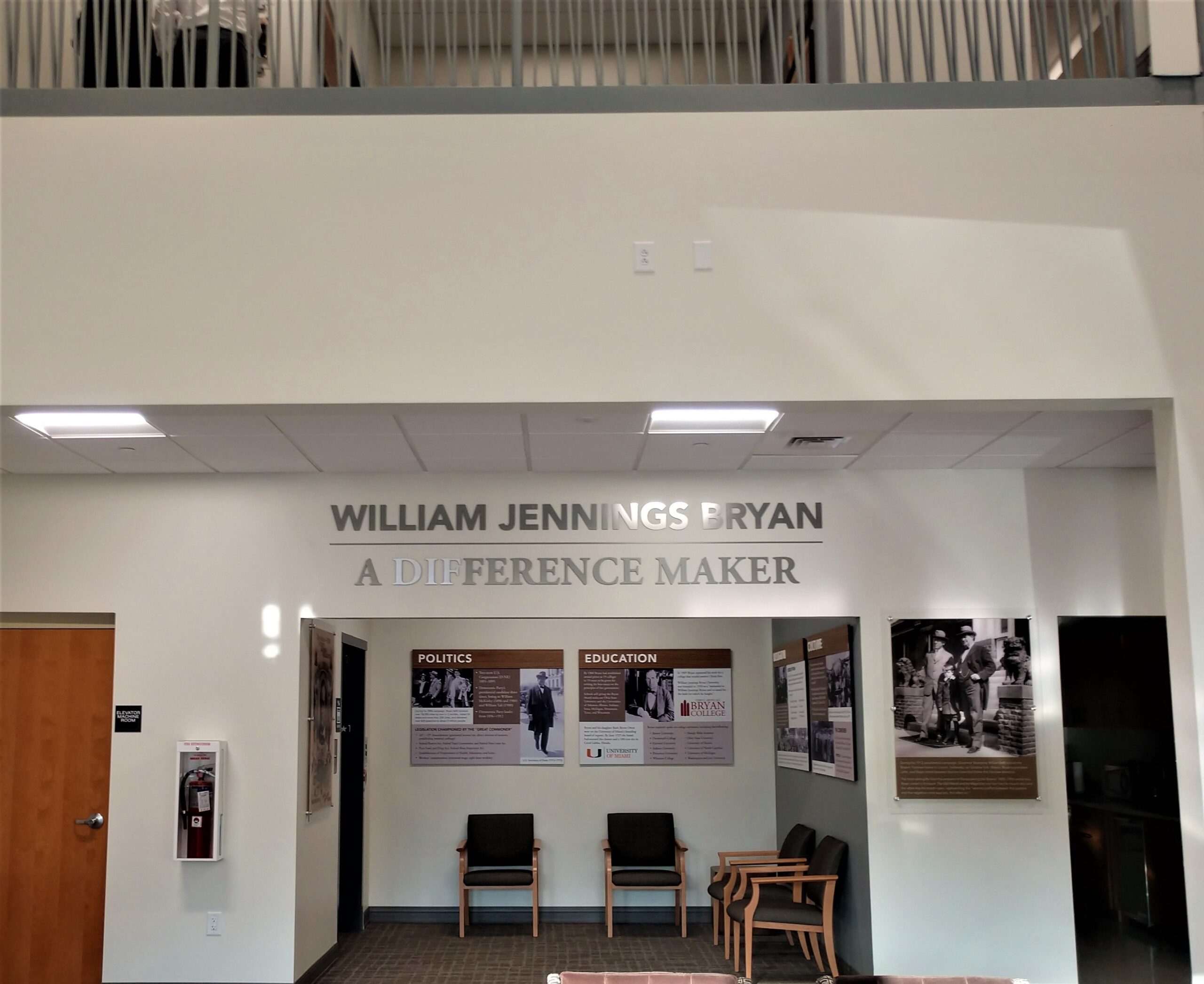 Experiential design of the WBJ Memorial for Bryan College installed by 12-Point SignWorks